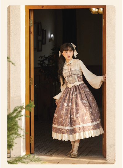 (Buyforme)NyaNya~ Lapland Forest~ Lolita Elegant Vintage Floral JSK OP Dress   