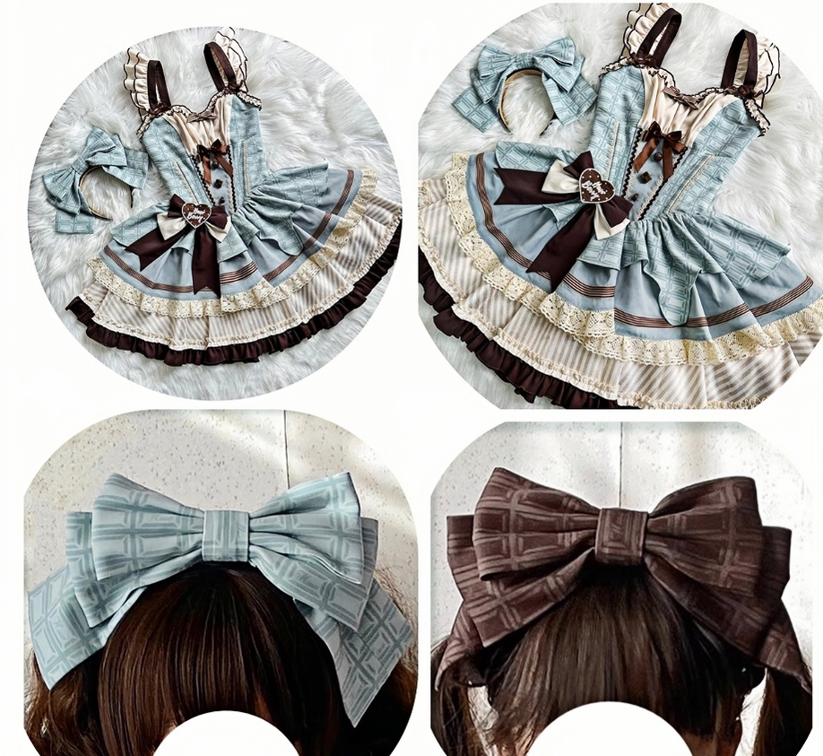 Hawthorn Berries - Thin Choco - Sweet Lolita Petite JSK Puffy Mini Dress KC Brown S Single KC Only