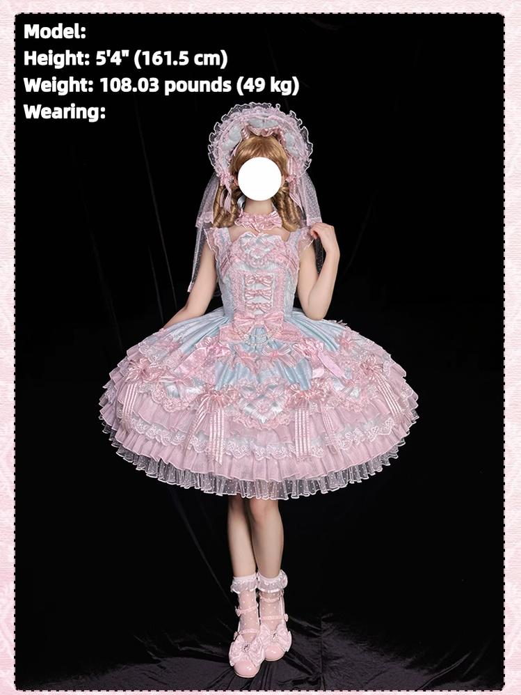 Shuang Sheng Xiao Xiong - Heart of Love - Sweet Lolita Wedding JSK, Bow Details 44306:803356