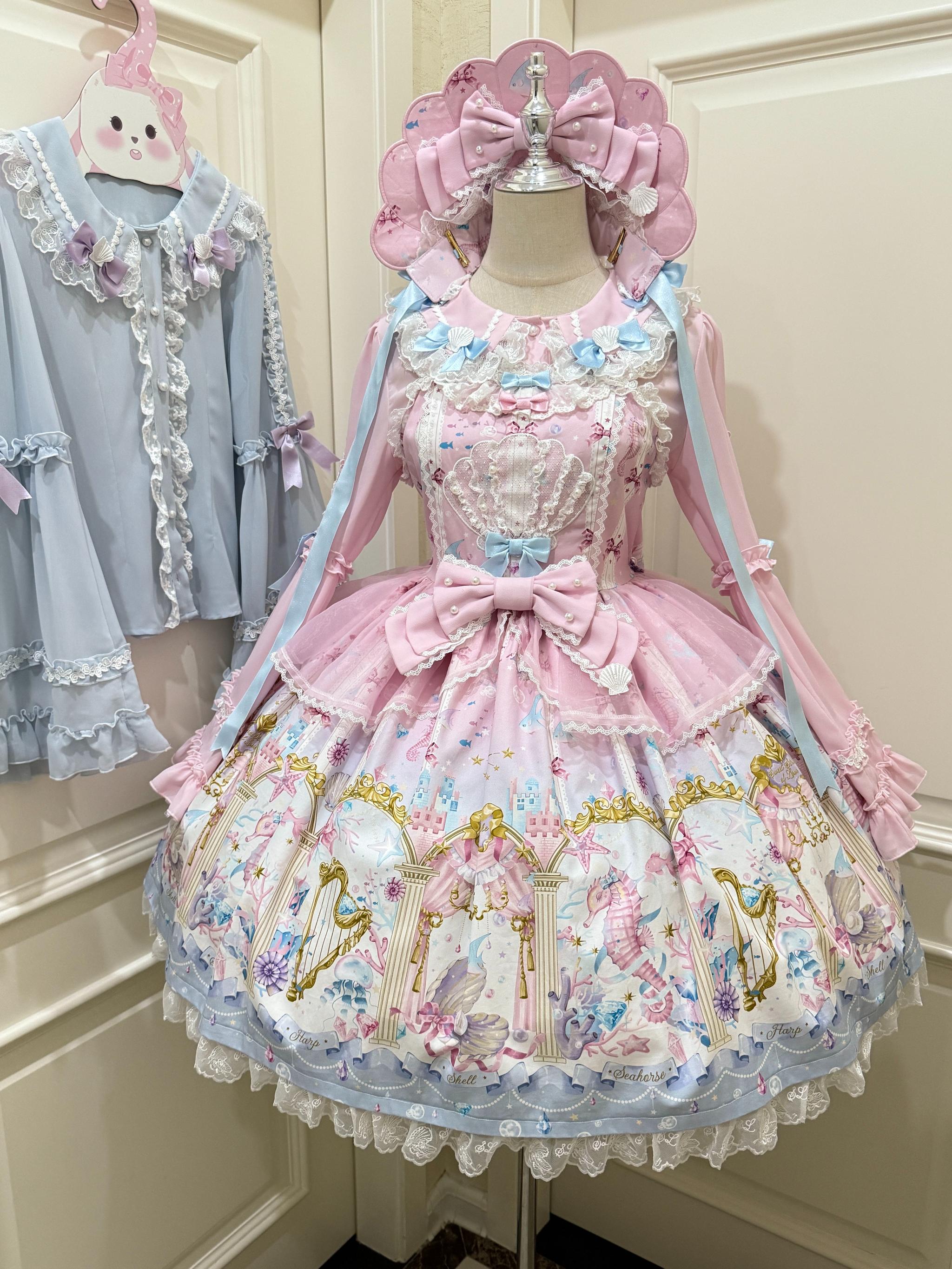 Sweet Whispers of Love - Mermaid Palace - Printed Sweet Lolita JSK, Suspender SK 43841:786664