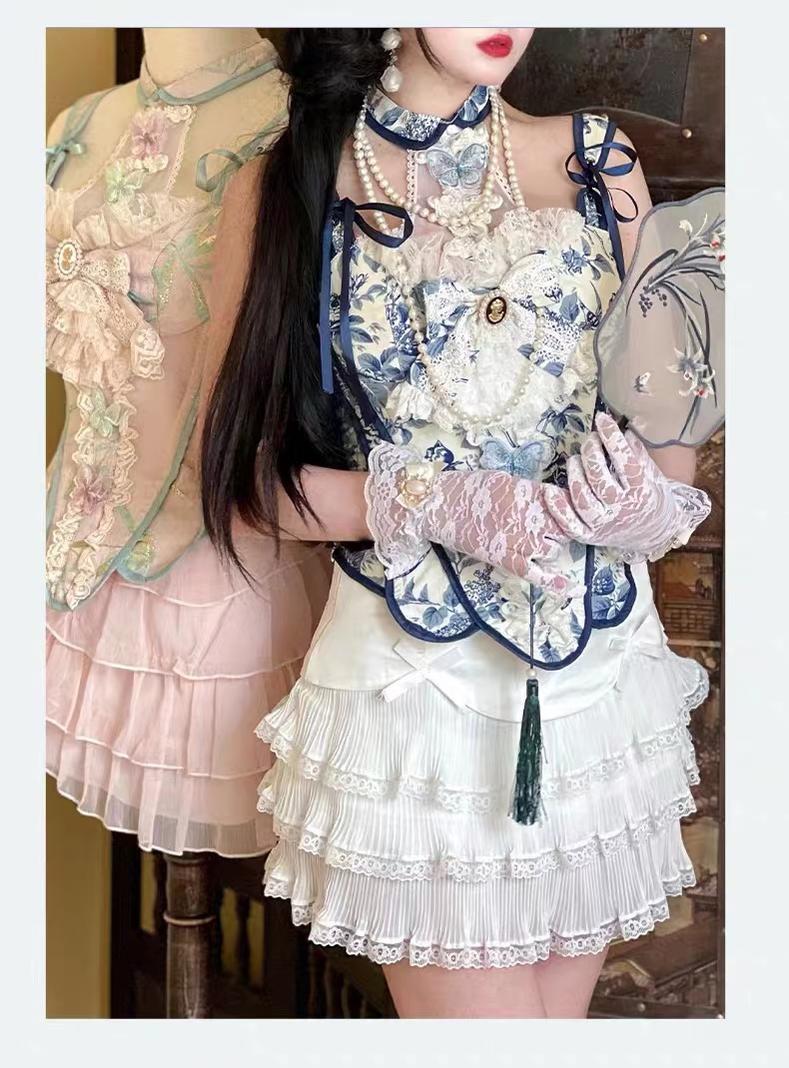 Diamond Honey Lolita~Romantic Chinoiserie Lolita Princess Bodice Set   
