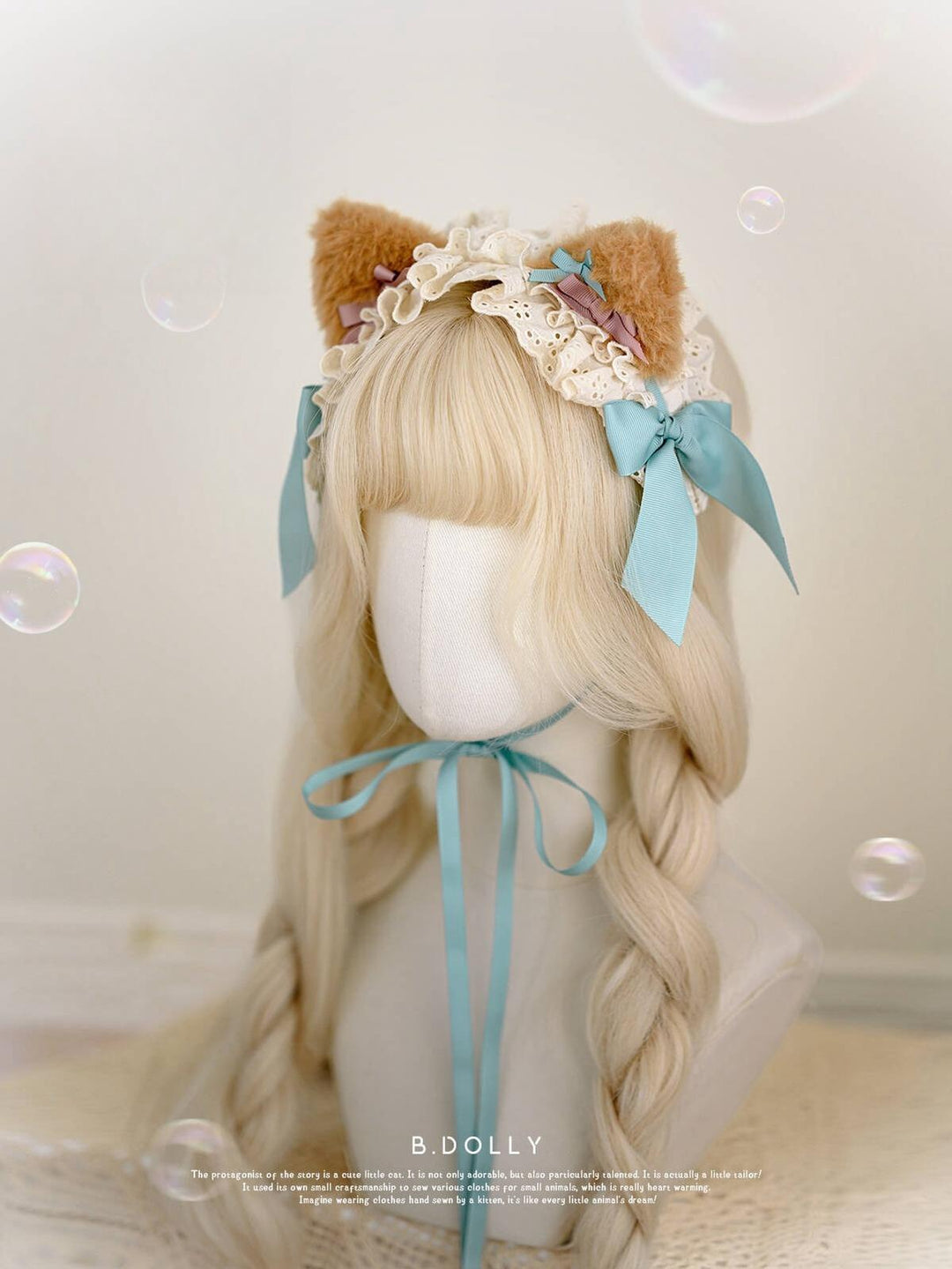 Baduoni~Dream Core Childhood~Kitty Printed Sweet Lolita JSK with Cute Headband Headband Only (free size select M) S