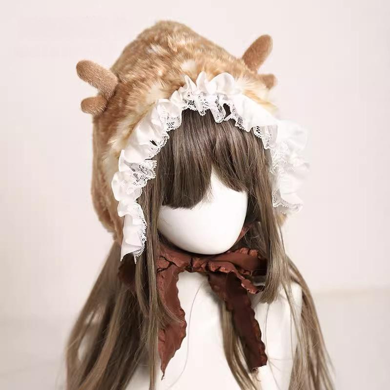 The Accessories' Story - Plush Kawaii Lolita Winter Hat, Deer Ear