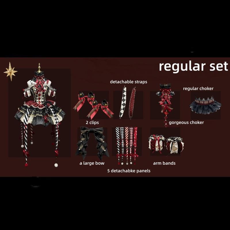 MieYe - Queen - Circus Inspired Lolita JSK Dress, Built-in Fishbone Regular Set S