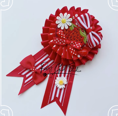 Pretty Girl Lolita~Sweet Lolita Red-Black DIY Strawberry Headdress a red badge  
