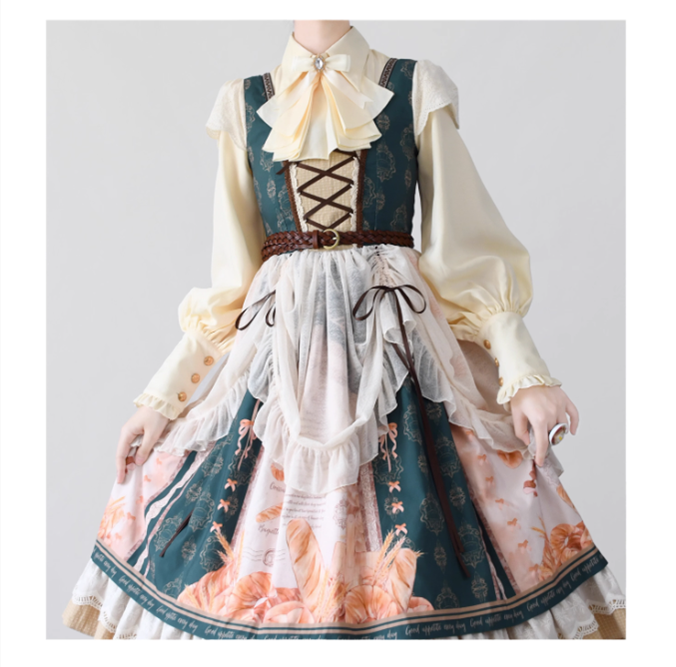 Time Memory - Elegant Lolita Slim Fit Mutton Sleeve Blouse 16422:216482