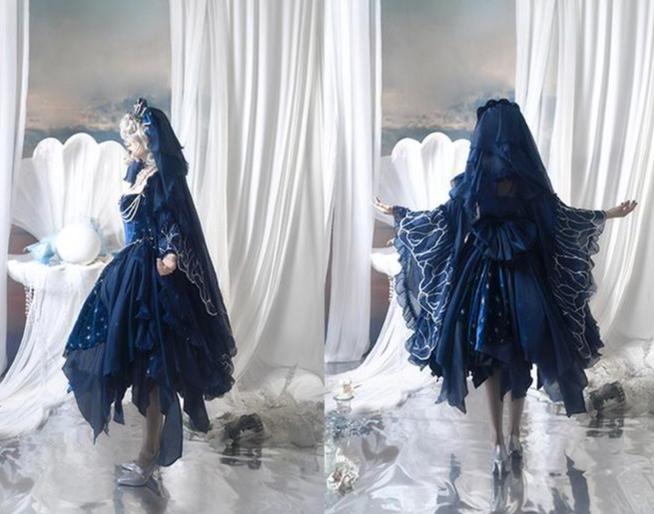 Atlantis - Gorgerous Classic Lolita Star Velvet JSK & Corset Skirt Set 45514:852580