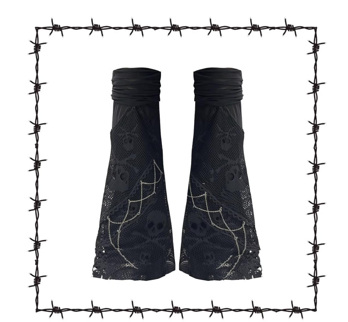 Broken Bone - Punk Lolita Leg Sleeve Skull Gauze Leg Socks