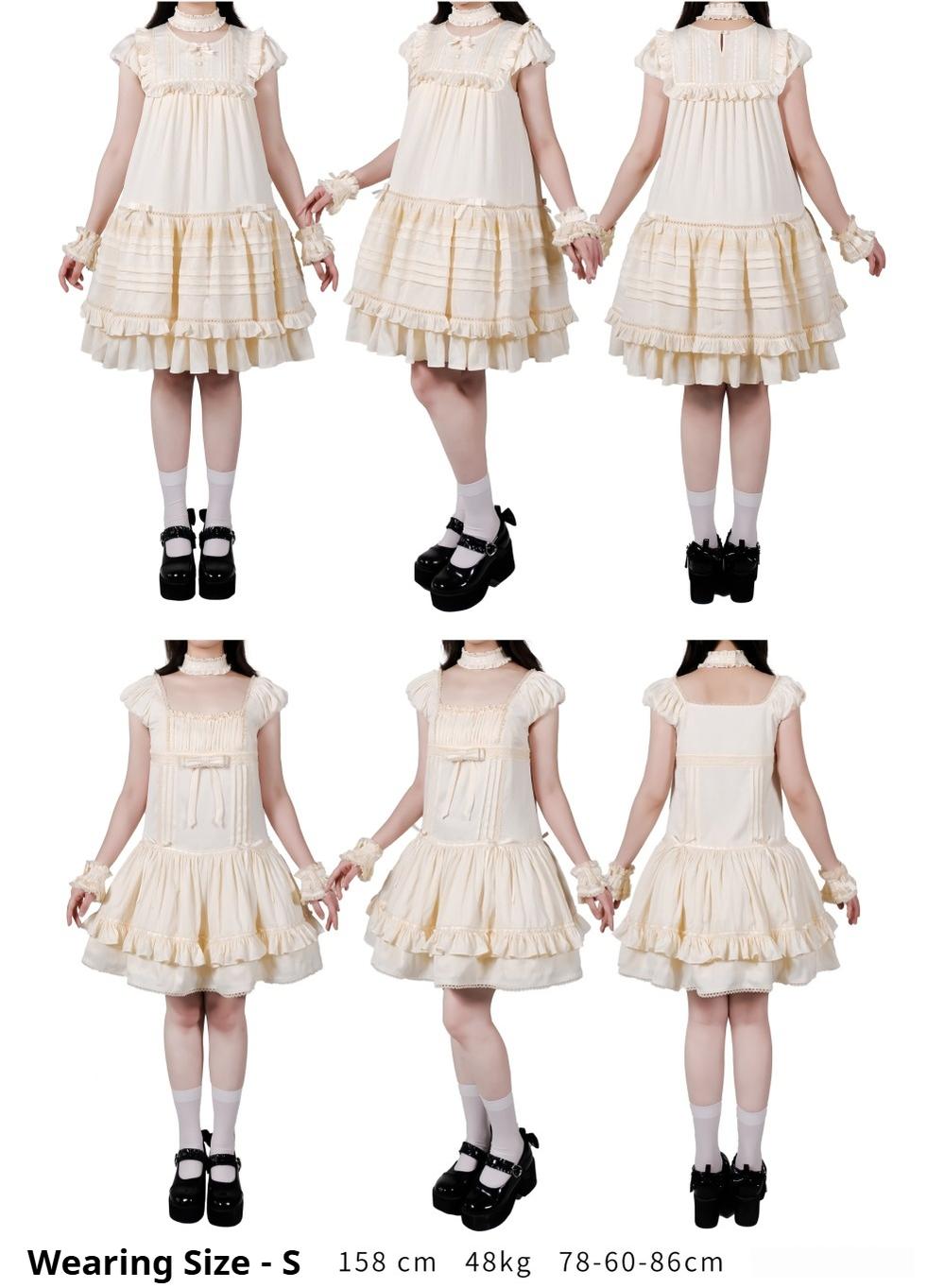 Kuroya~Dreamcatcher~Twin Lolita OP Set Bunny & Kitty Inspired Dress Suit 42987:761342
