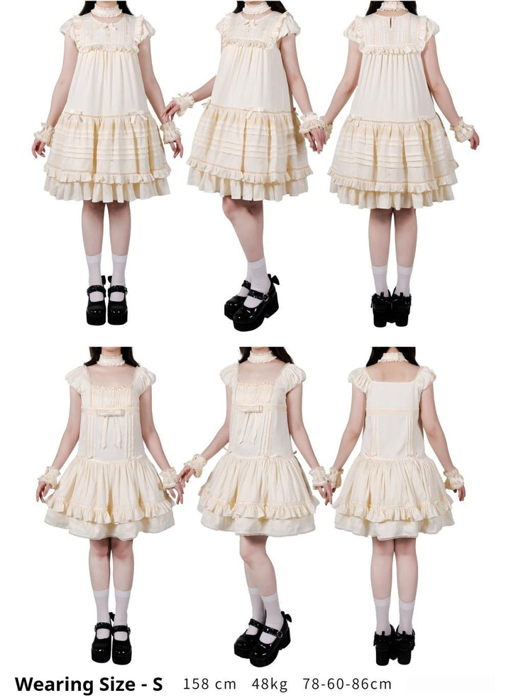 Kuroya~Dreamcatcher~Twin Lolita OP Set Bunny & Kitty Inspired Dress Suit 42987:761342