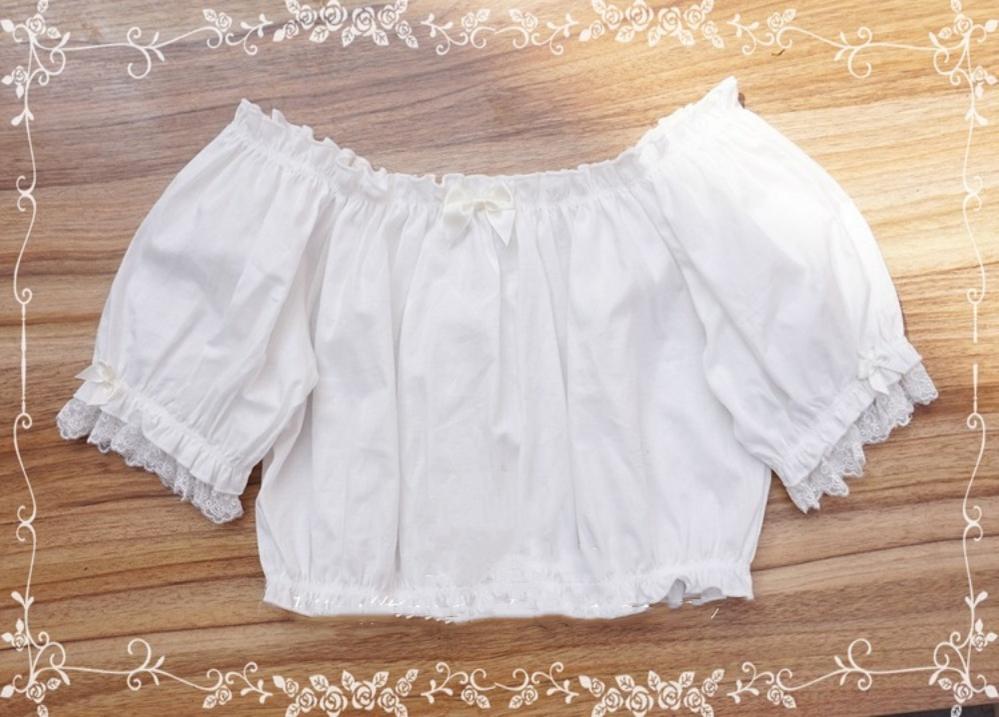 Tiny Garden~Elegant Lolita Summer Blouse white free size