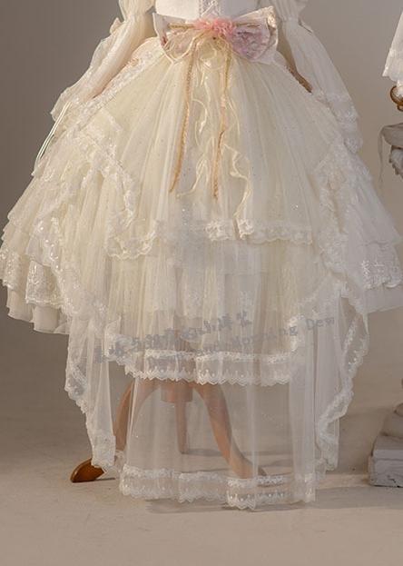 Dawn and Morning - Classic Lolita Accessories Elegant Lolita Headdress Trailing only White