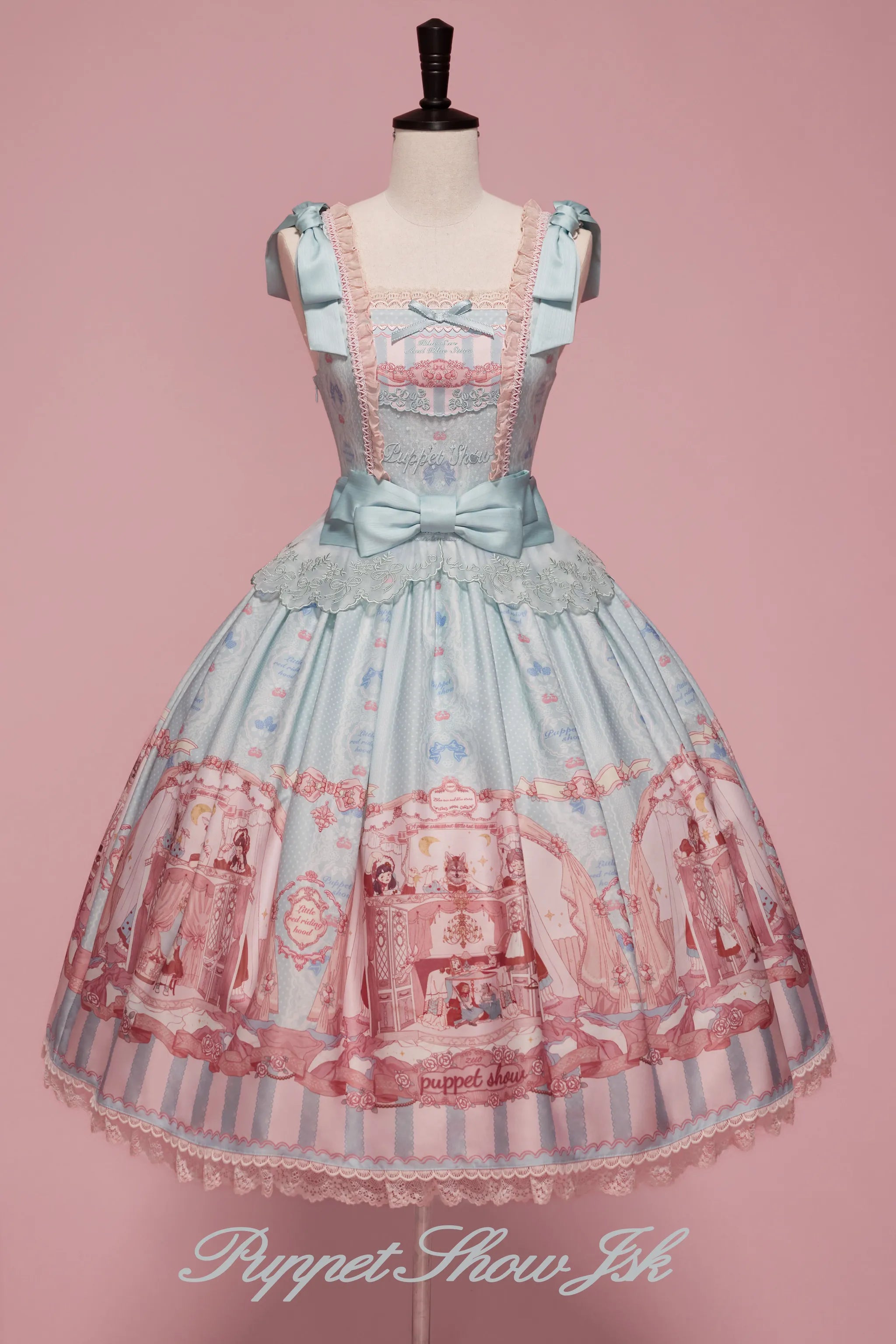 Puppet Show - Doll-like Lolita Embroidered Collar JSK, Puppet Show Print (2XL L M S XL) 45823:864718