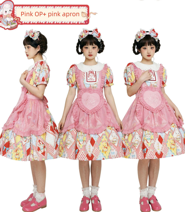 Southern Cross~Showa Kaleidoscope~Sweet Lolita OP SK and JSK with Rabbit Print