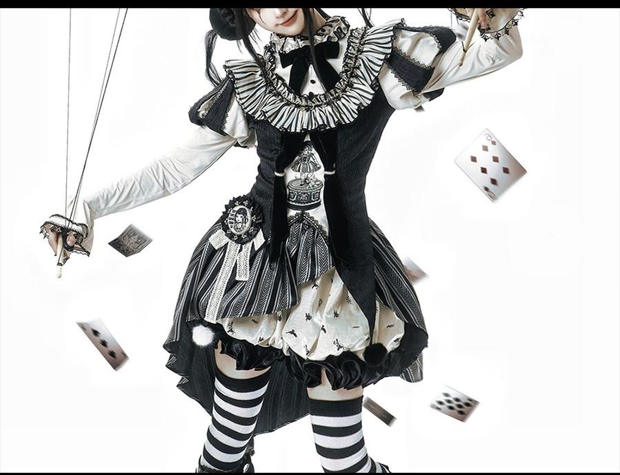 LizBird - Bizarre Toy Box - Halloween Gothic Lolita Skirt Suit Goth Shirt and Bloomers 41912:718728
