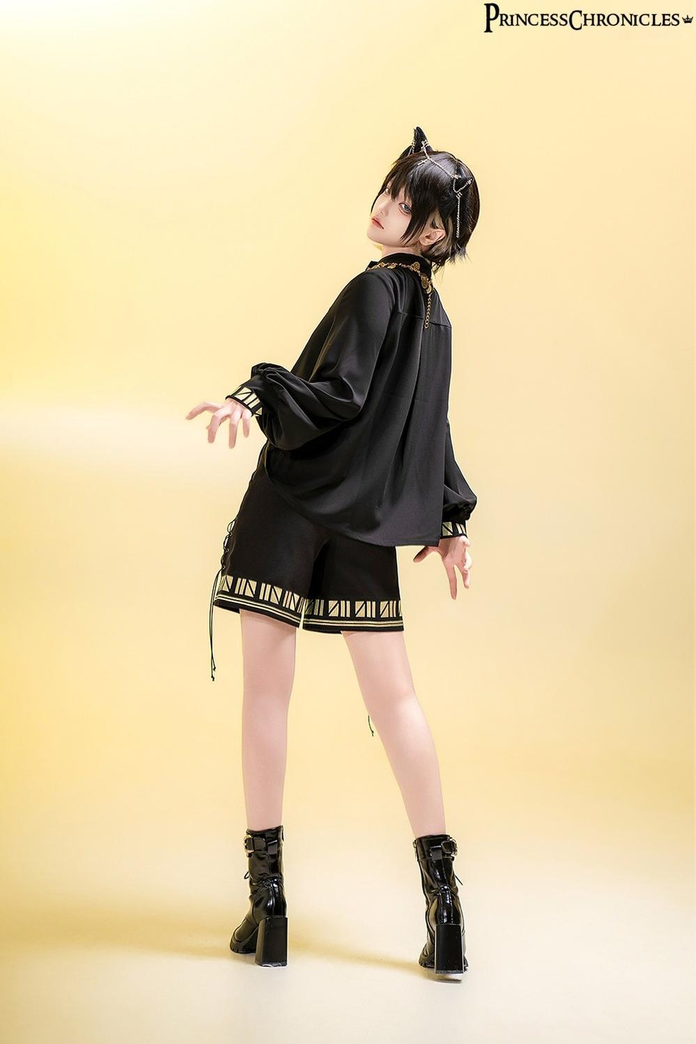 Princess Chronicles~Black Cat~Ouji Lolita Shorts with Embroidered Straight Leg 42388:738704