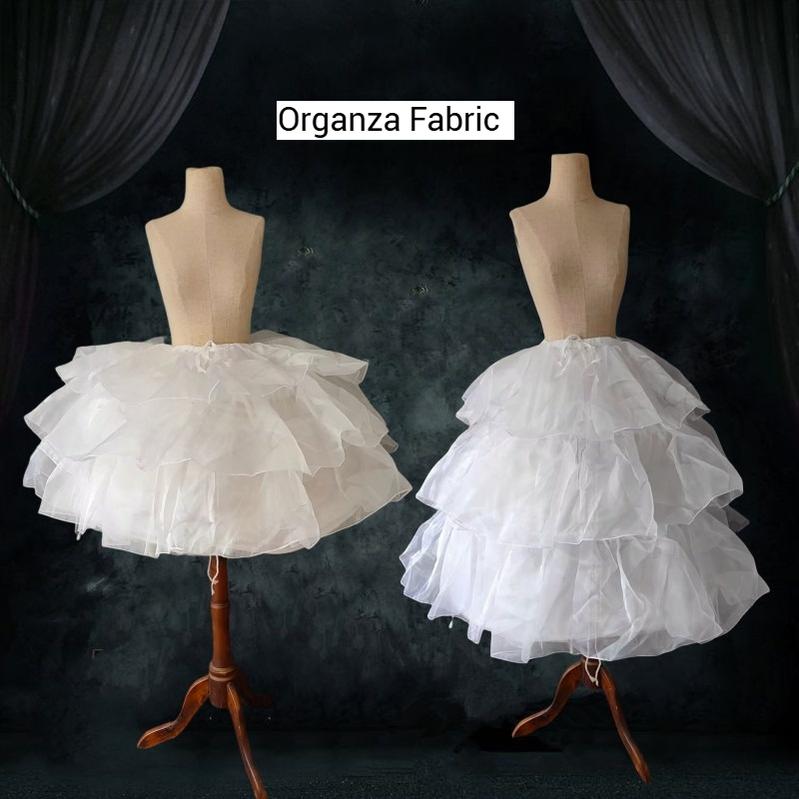 Teddy Bear - 27.6" (70 CM) Adjustable Wedding Lolita Petticoat Organza Fabric / White