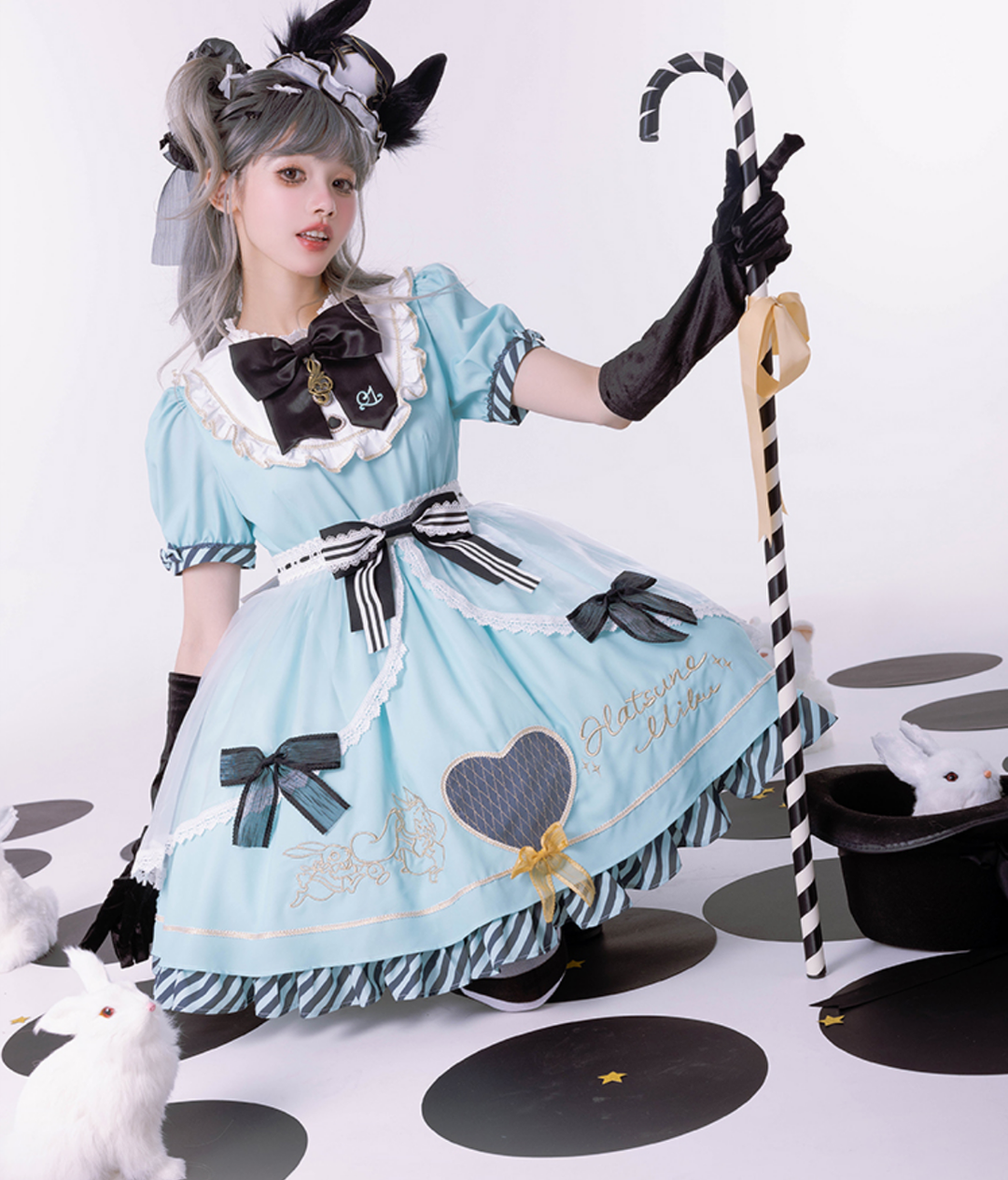 Confession Balloon~Alice in Wonderland~IP Collab Sweet Lolita OP Dress and KC