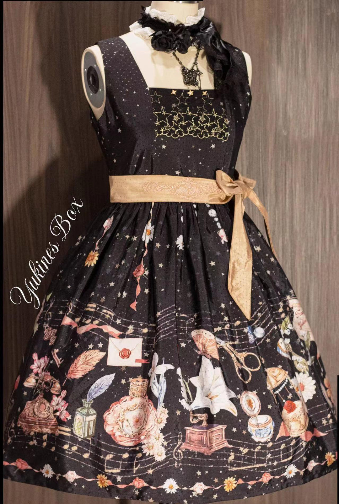 Yukines Box~Suyu Flower Sea~Elegant Lolita Dresses Floral Print JSK SK JSK S Black