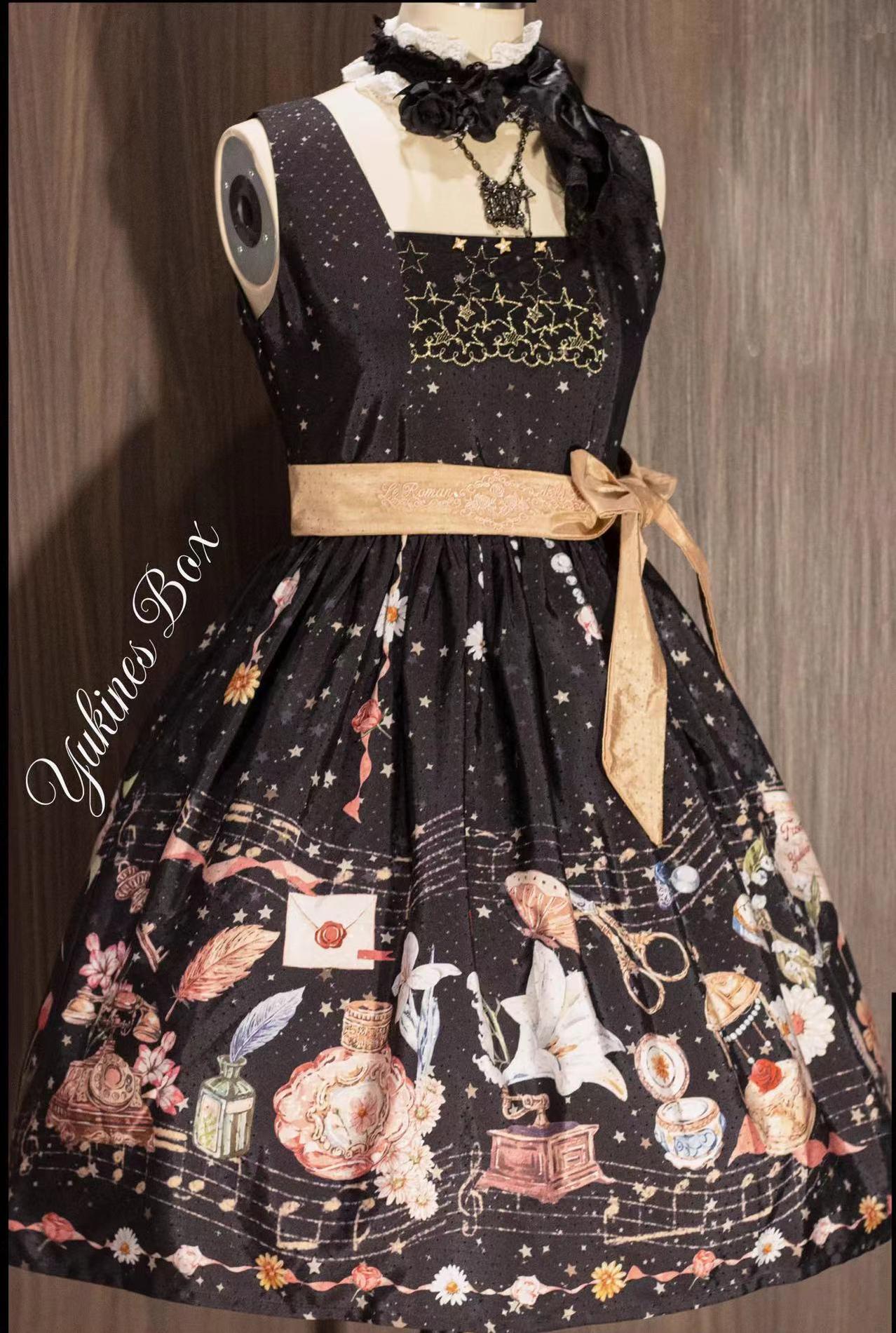 Yukines Box - Suyu Flower Sea - Elegant Lolita Dresses Floral Print JSK SK JSK S Black