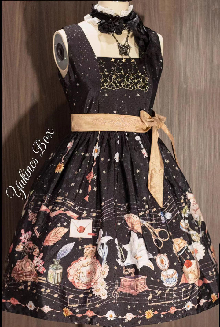 Yukines Box~Suyu Flower Sea~Elegant Lolita Dresses Floral Print JSK SK JSK S Black