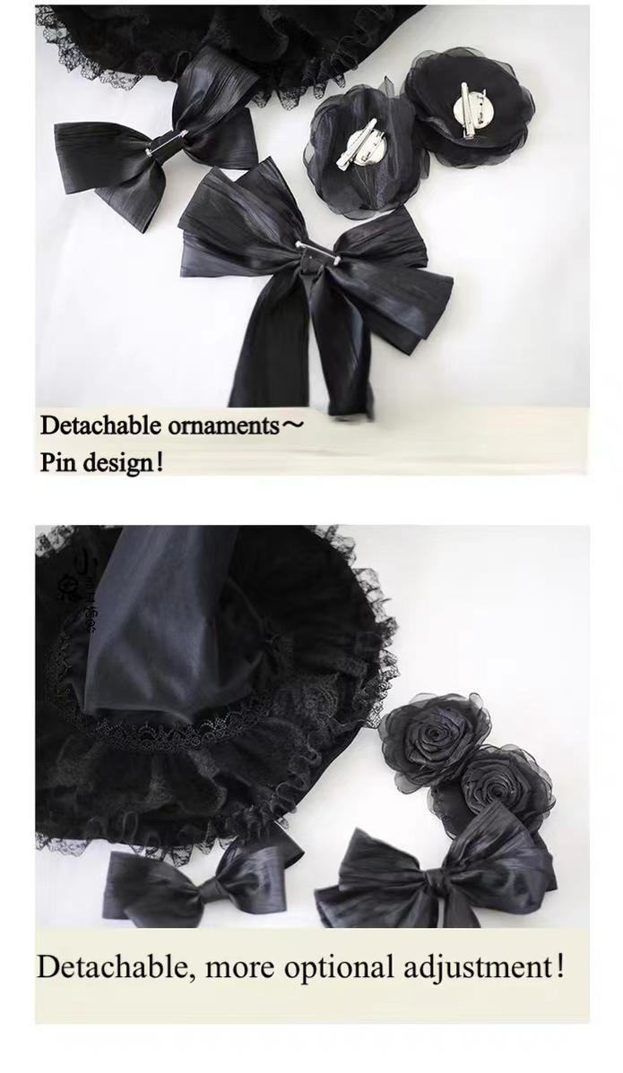 Xiaogui~Halloween Gothic Lolita Witch Hat Bow Velvet BNT   