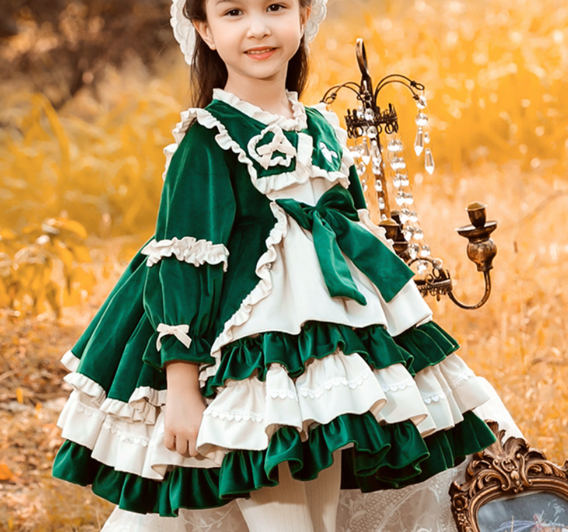 Kid Lolita Winter Princess Veklvet  Dress   