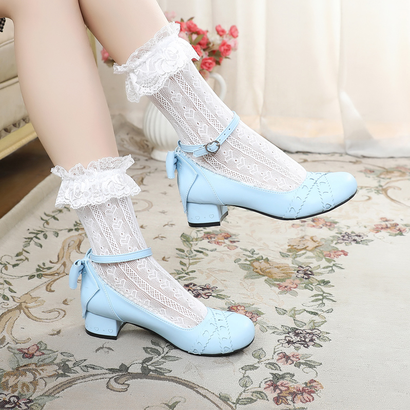 Sosic~Rei Su Su~Sweet Lolita Round Toe Leather Shoes Multicolors   