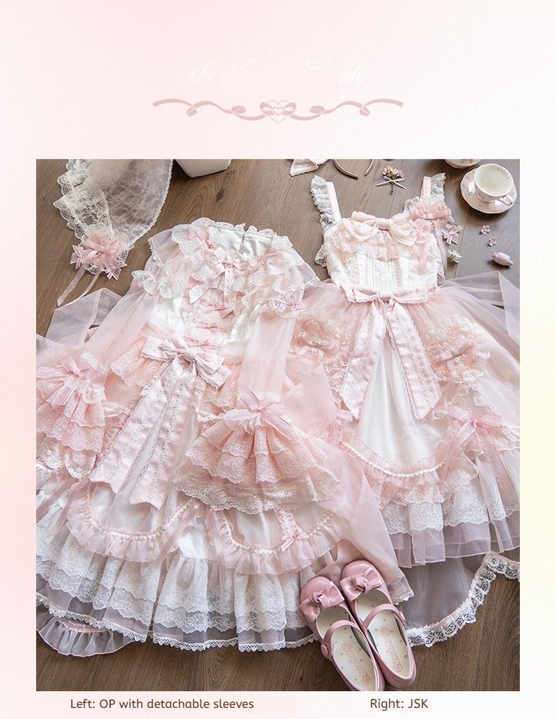 Mewroco - Candy Flavor - Gorgeous Sweet Lolita Dress, Lace & Petal Hem 43711:783728
