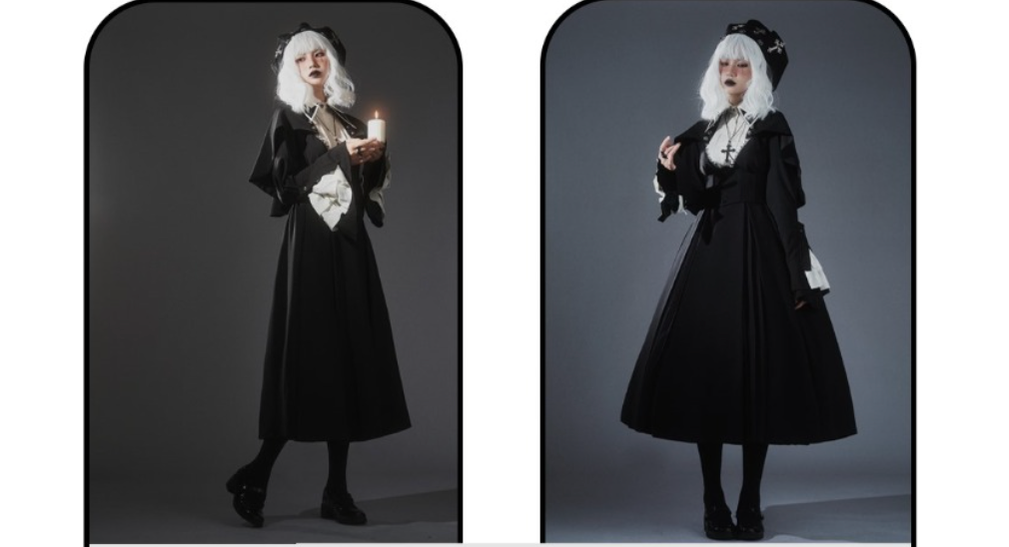 Susin Lolita~Cross Praise~Nun Style Gothic Lolita Dress and Blouse 12878:183550