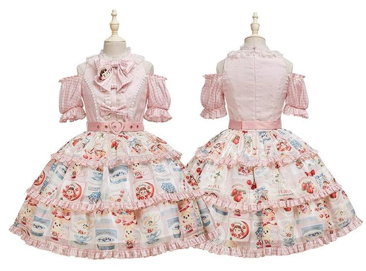 Summer Fairy~IP Collab Kawaii Lolita Dresses OP Home Wear Salopette Cardigan SK   