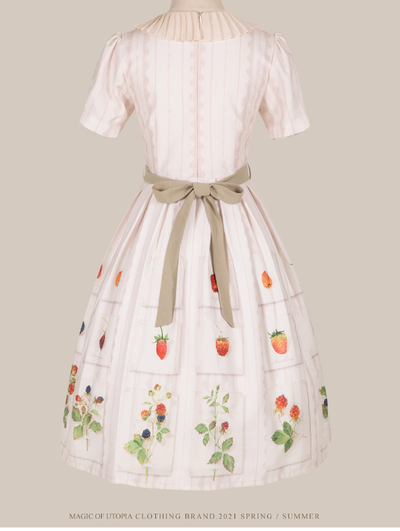 MOU~Moumier&Raspberry~Daily Lolita Dress Beige Short-Sleeve OP   