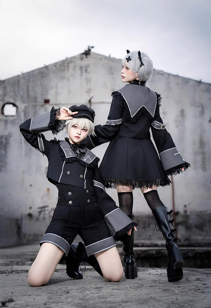 CastleToo~Rules of the Otherworld~Gothic Ouji Lolita Shorts Set with Embroidery Jacket