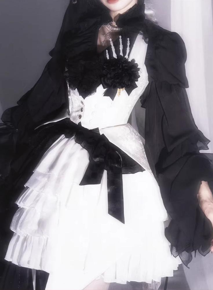 Genesis and Armageddon - Gothic Lolita High-low Hem Shirt, Boning SK
