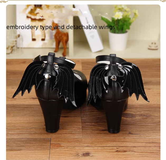 PUPUJIA~Gothic Lolita Wings and Cross Shoes for Chistmas   