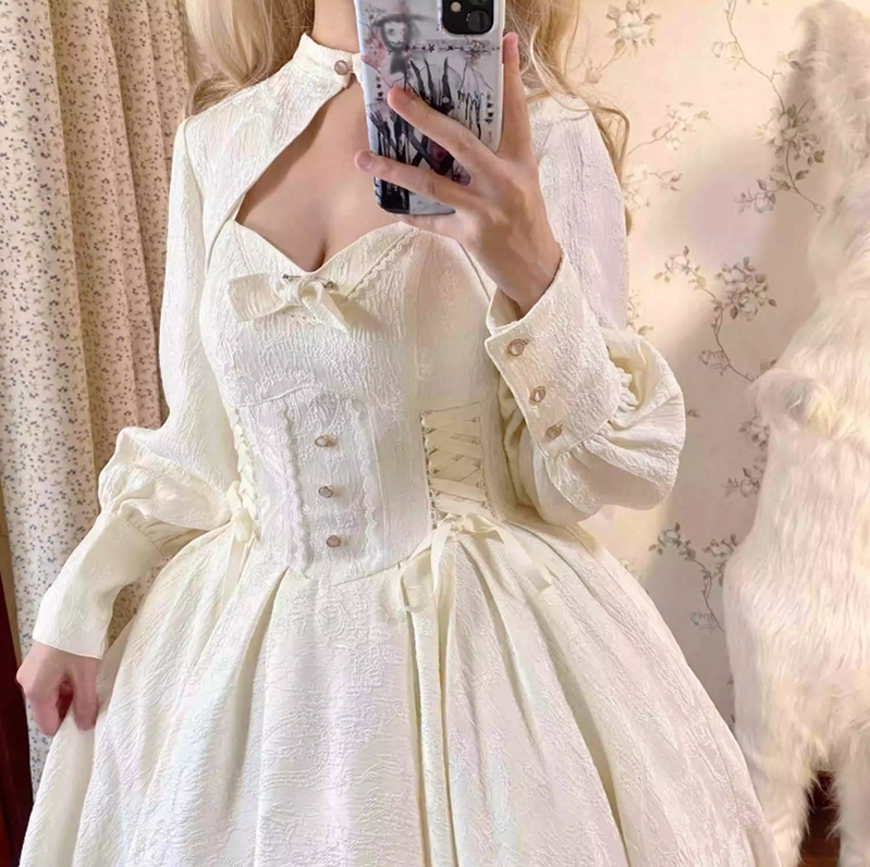 (BFM)Strawberry Duck~Gothic Lolita Dress White Lolita JSK 29578:357502