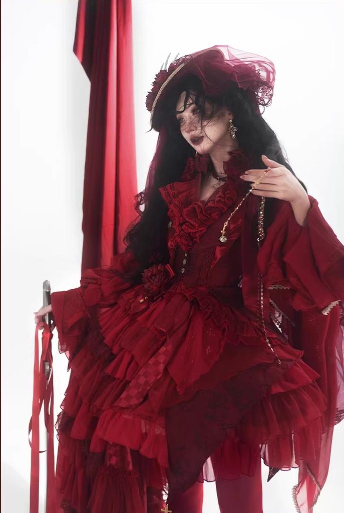 Genesis and Armageddon - Gothic Lolita High-low Hem Shirt, Boning SK