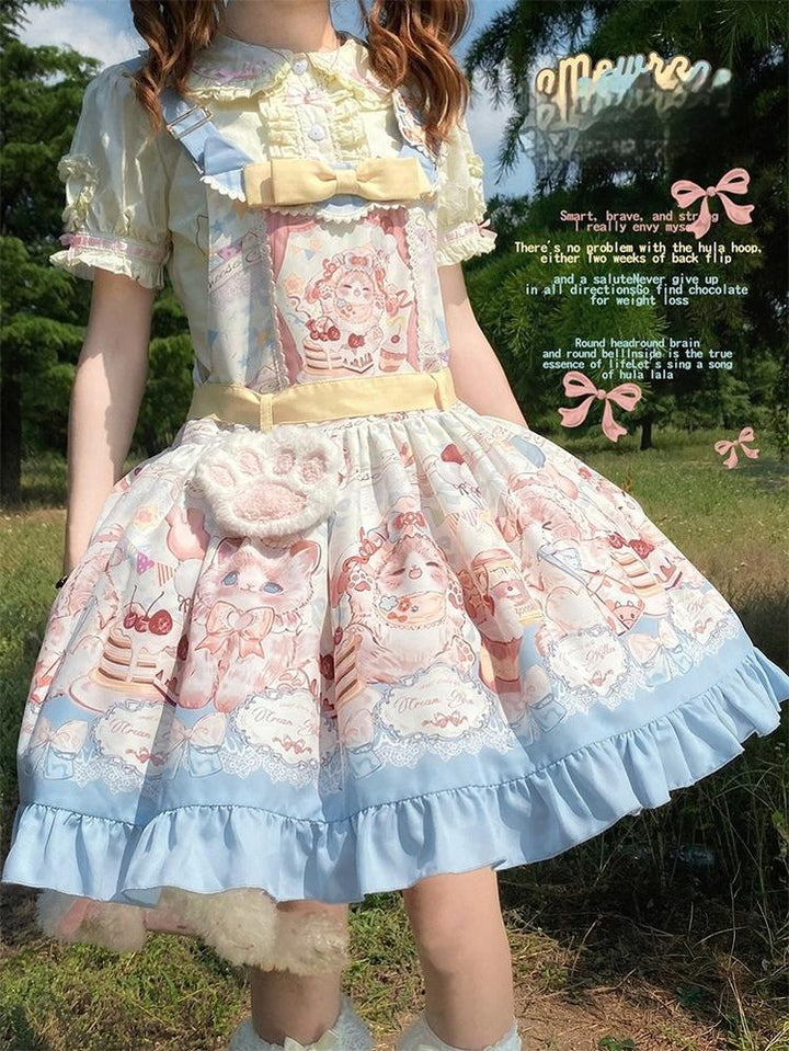 Mewroco~Sweet Lolita Salopette Daily Cute Lolita Dress   