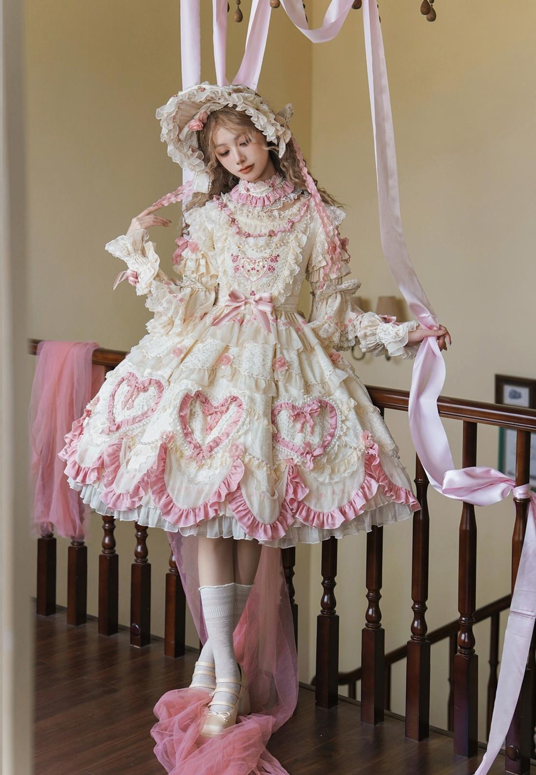 Bramble Rose - Antique Cake - Vintage Lolita OP Princess Dress Gorgeous Lolita Outfit 41536:701594
