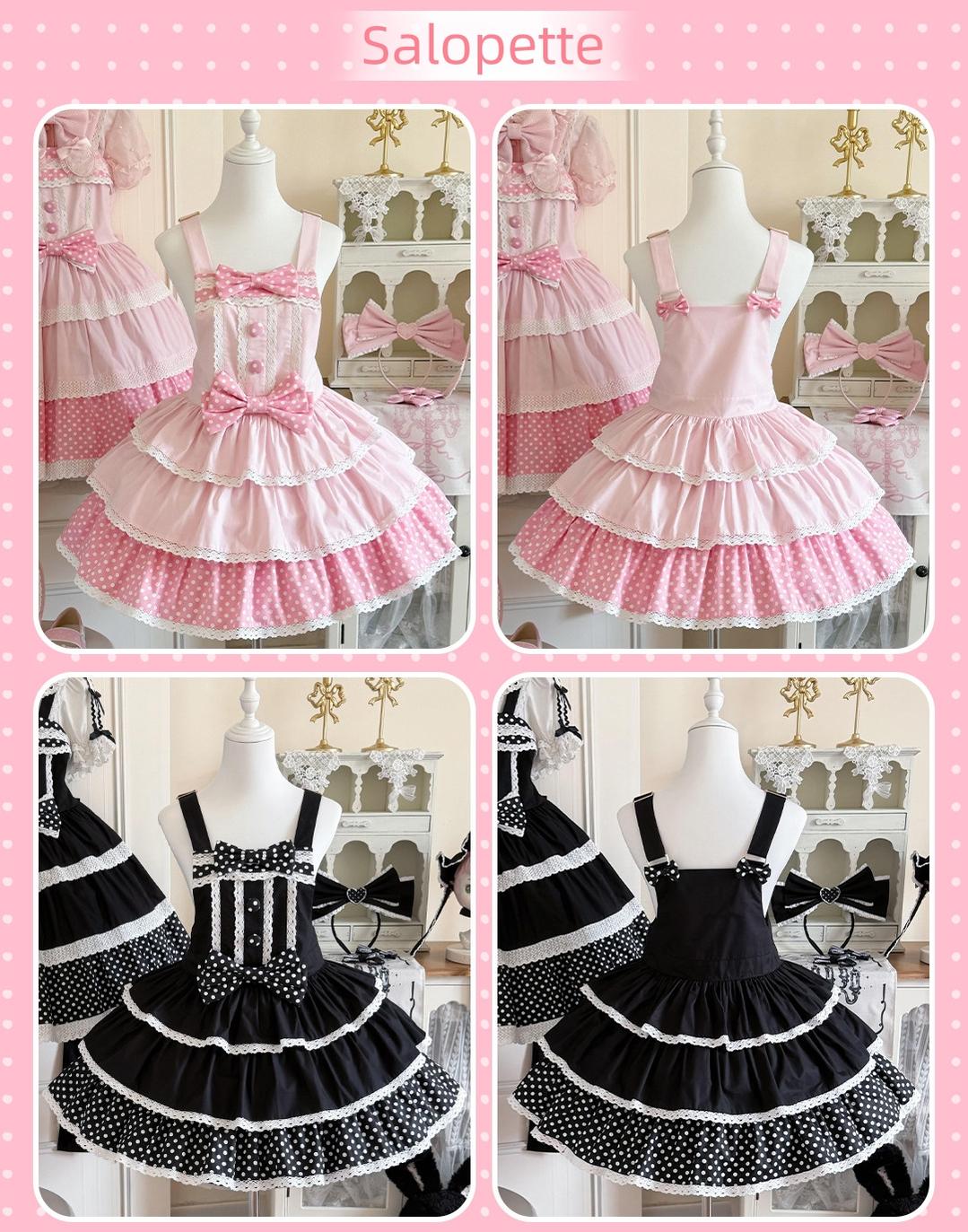 Cotton Sweet Lolita Polka Dot JSK & Salopette Dress 45589:853470