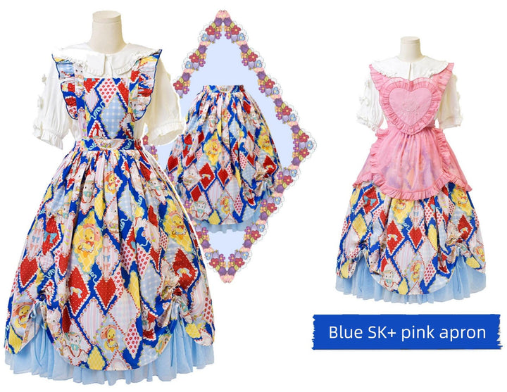 Southern Cross~Showa Kaleidoscope~Sweet Lolita OP SK and JSK with Rabbit Print 42127:727909