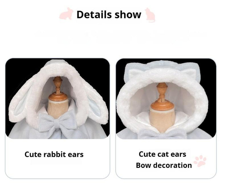 ZhiJinYuan~Kawaii Lolita Cape Winter Lolita Cat Rabbit Ear Coat