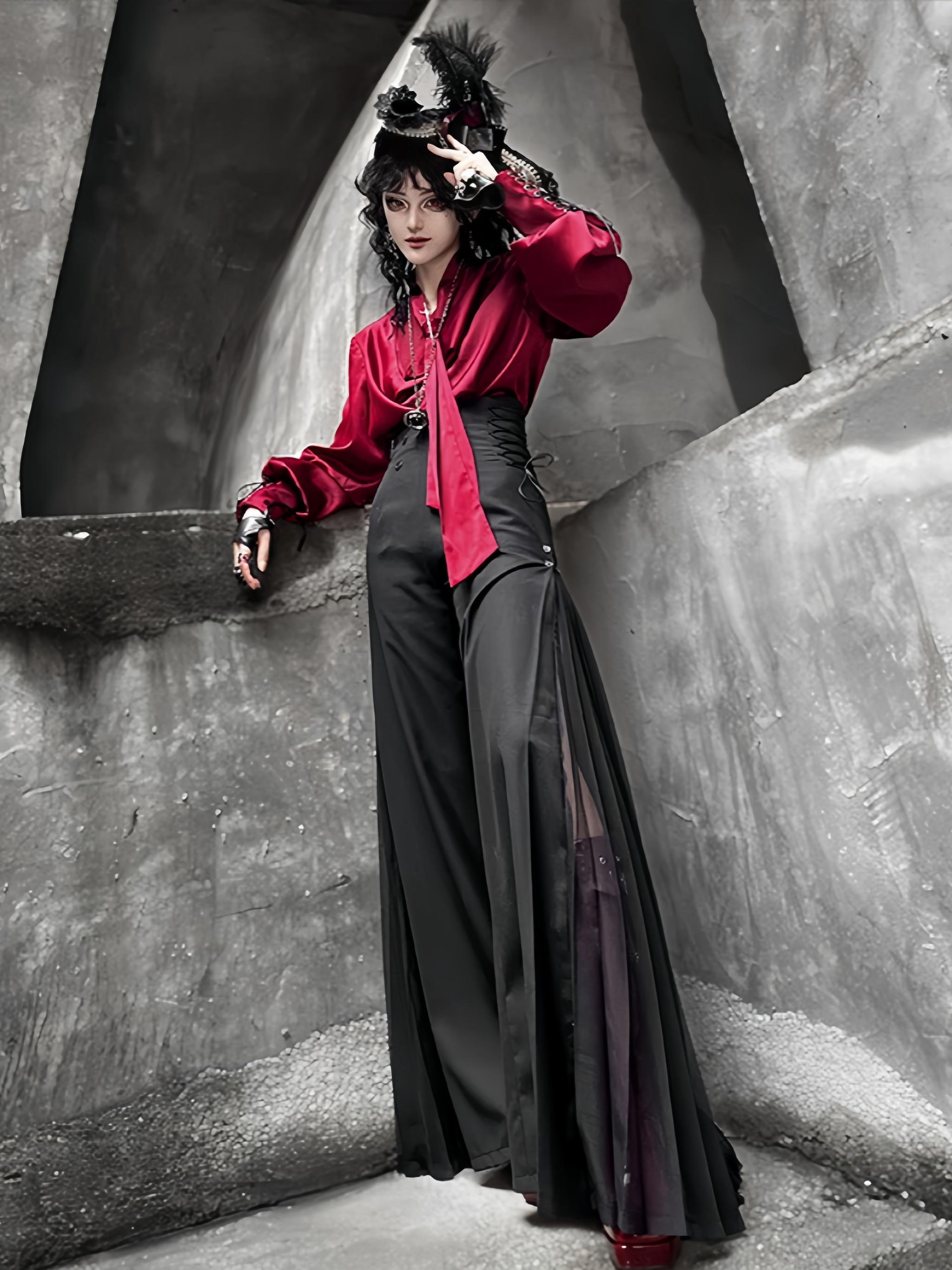 Galaxy Key - Knight's Paradox - Ouji Lolita Prince Pants Suit Gothic Lolita Long Coat