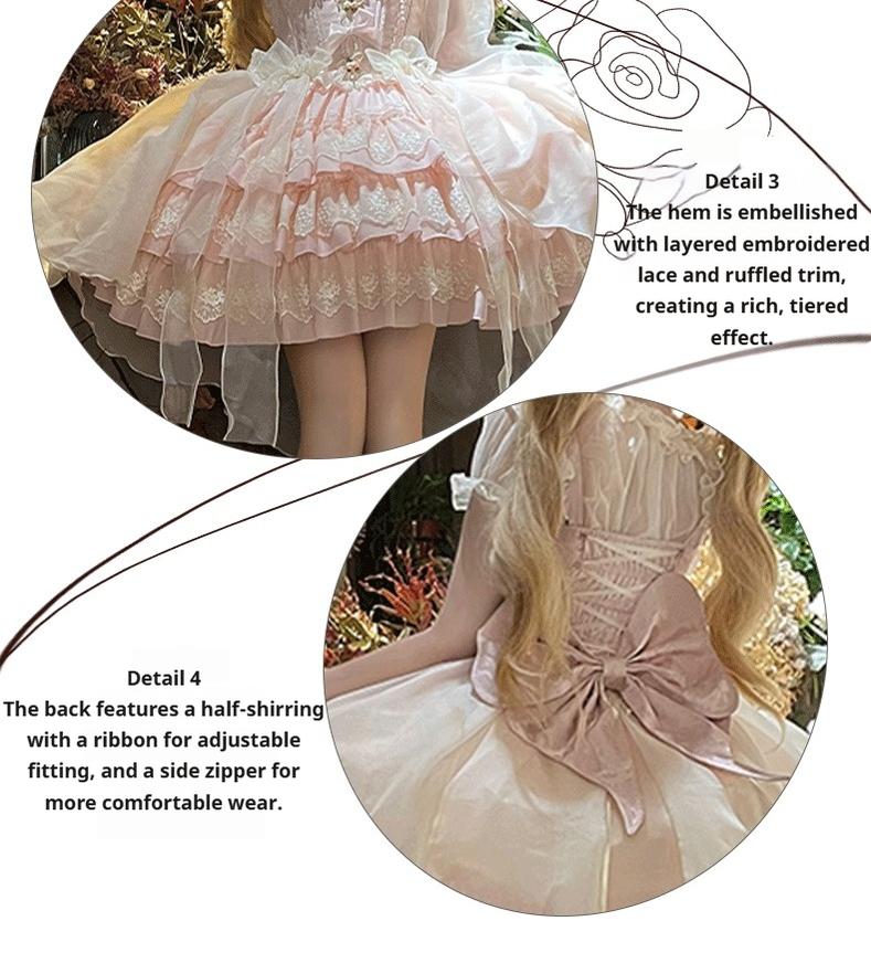 ZhiJinYuan~Tears of the Rose~Sweet Lolita JSK Mini Lolita Ballet Short Dress