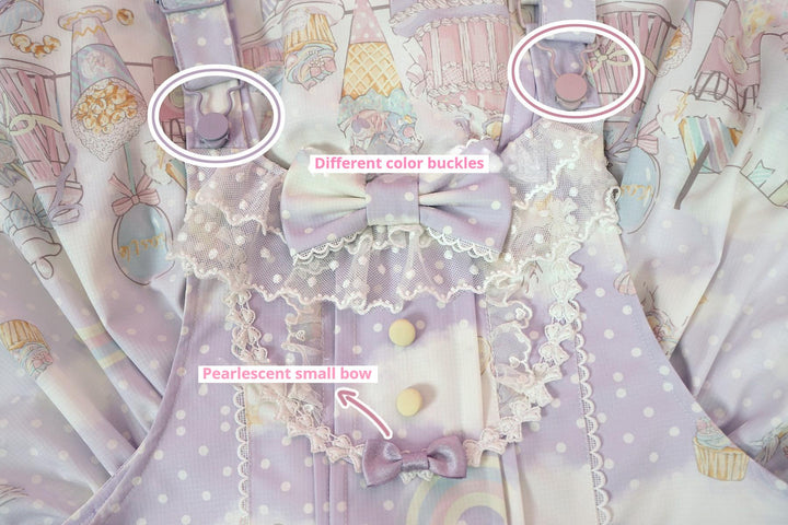 Vcastle~Unicorn Sugar Party~Kawaii Lolita Salopette Suit with Unicorn Hood 42110:738720