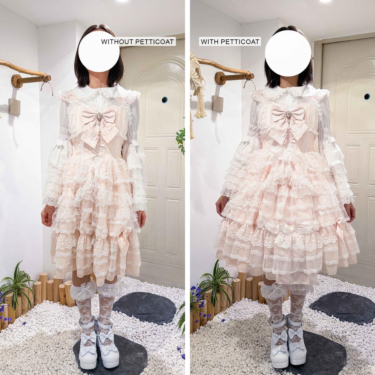 Noloria by 42Lolita - Medium-High Volume Lolita White Puffy Petticoat, 17.7" (45 CM)