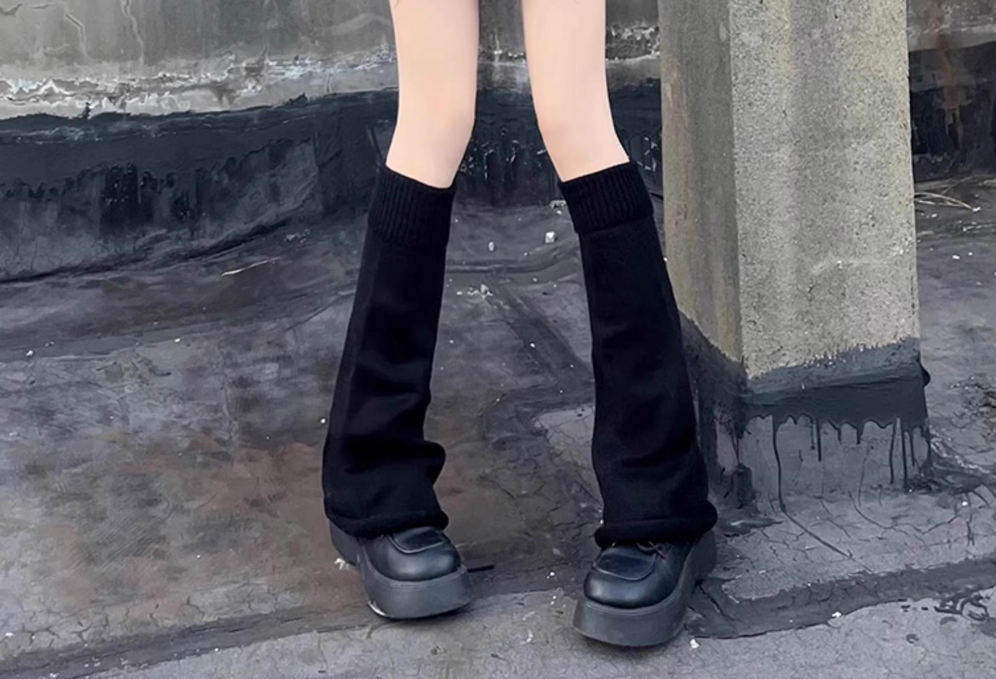 Hua Nai Cat - Winter Lolita Knit Leg Warmer Mid-Calf Socks