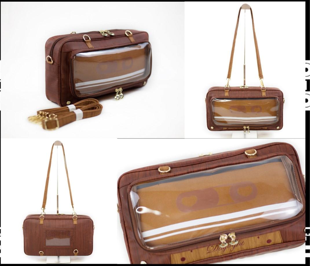 Daylight~Square Magnetic Ita Bag Lolita Fashion Handbag wood grain  