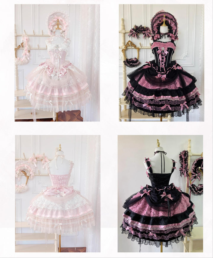 MieYe~Flowers Song~Classic Lolita JSK Dress Fishbone Dress with Tiered Skirt