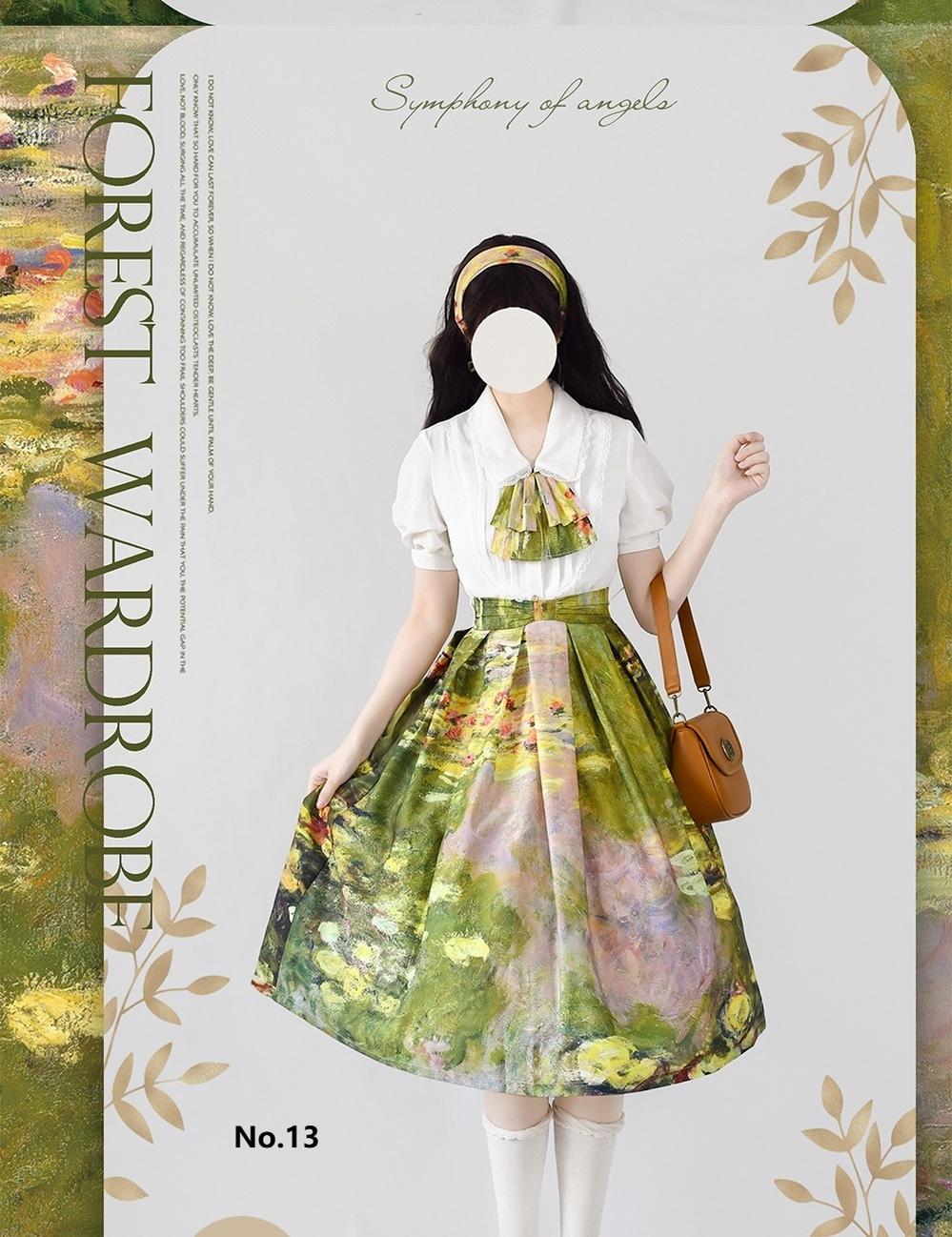 Forest Wardrobe~Daily Lolita Retro Classic Monet Oil Painting SK (2XL L M S XL / No.13) 3032:648808